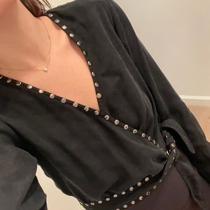 DL1961 Women's Cloisters Wrap Top in Black